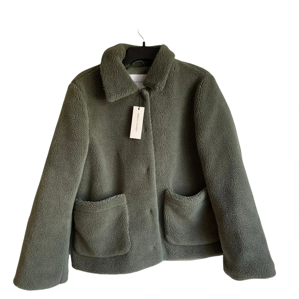 New REBECCA MINKOFF Women's Sherpa Teddy Jacket Size M NWT - Picture 2 of 8